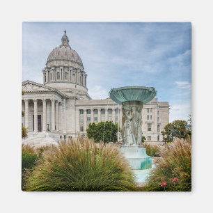 Missouri Capitol And Fountain Magnet