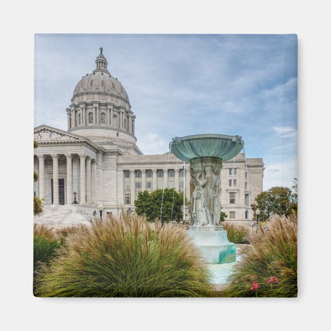 Missouri Capitol And Fountain Magnet (Front)