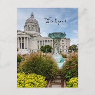 Missouri Capitol And Fountain Thank You Postcard