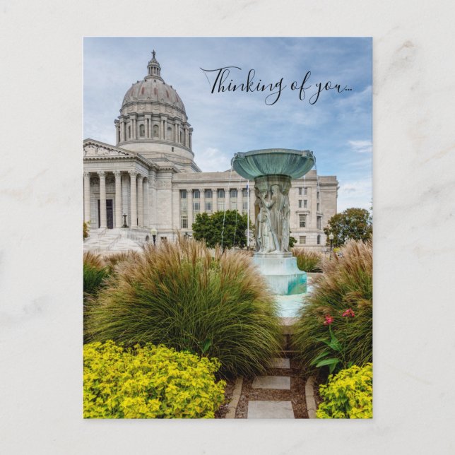 Missouri Capitol And Fountain Thinking Of You Postcard (Front)