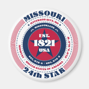Missouri Circle Typography Souvenir Magnet