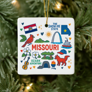 Missouri Custom Family Trip Christmas Ceramic Ornament