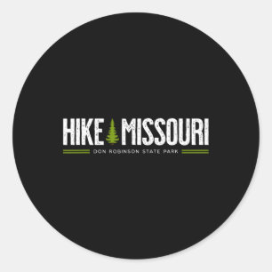 Missouri Don Robinson State Park Hike Tree Retro G Classic Round Sticker
