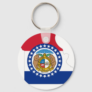 Missouri Flag Map Key Ring