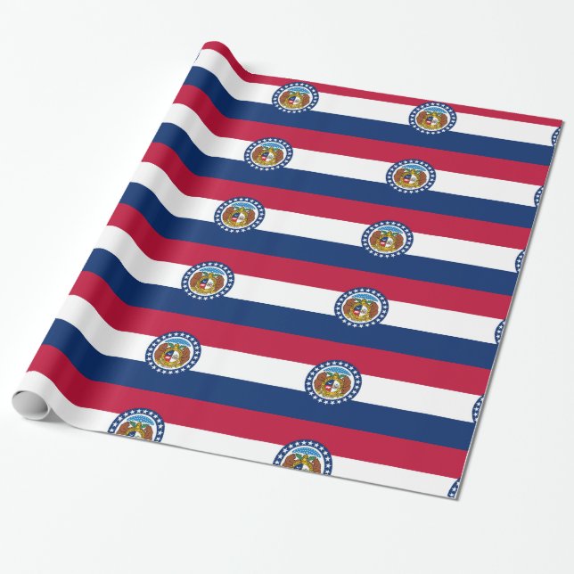 Missouri flag wrapping paper (Unrolled)