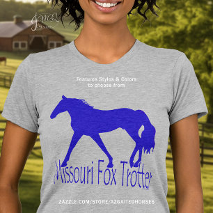 Missouri Fox Trotter Blue Horse Silhouette T-Shirt