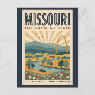 Missouri Gateway Arch Illustration Travel Art Postcard