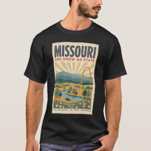 Missouri Gateway Arch Illustration Travel Art T-Shirt