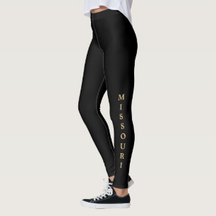 Missouri Gold Lettering Black Leggings