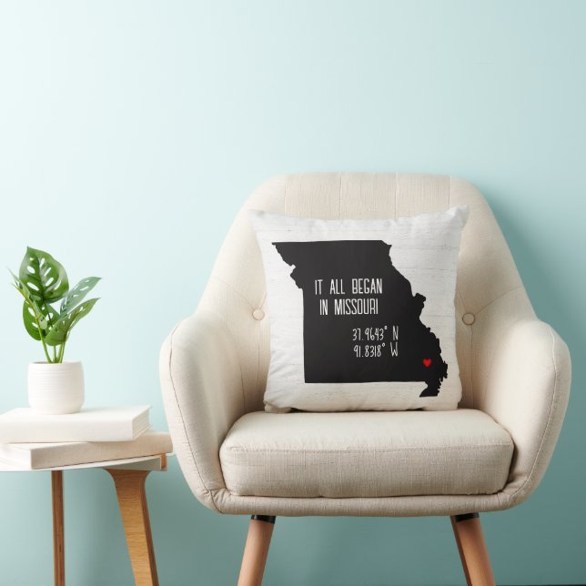 Missouri GPS Coordinates with Heart Cushion (Chair)