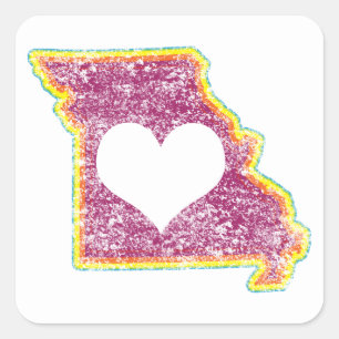 missouri grunge love square sticker