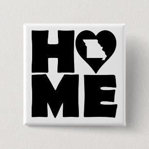 Missouri Home Heart State Button Badge Pin