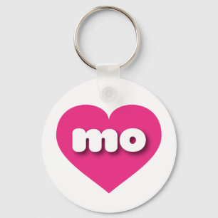 Missouri hot pink heart - I love mo Key Ring