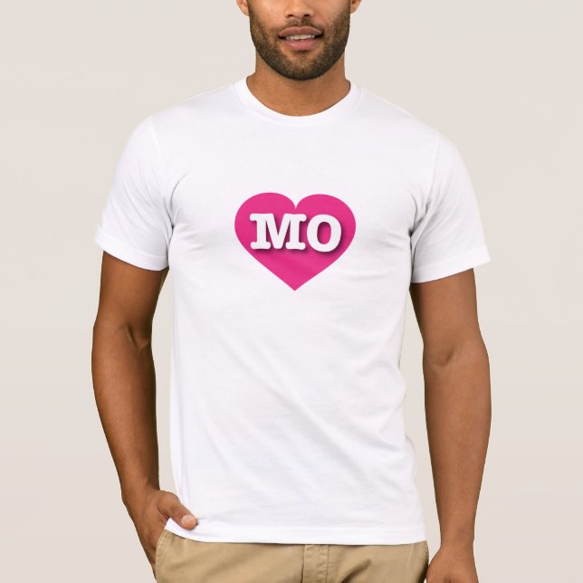 Missouri Hot Pink Heart - I love MO T-Shirt (Front)
