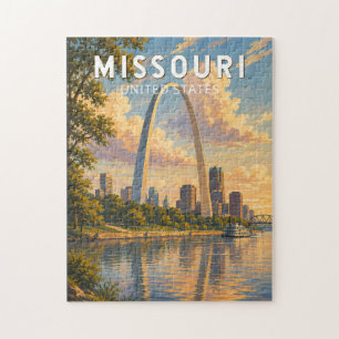 Missouri Illustration Travel Art Vintage Jigsaw Puzzle