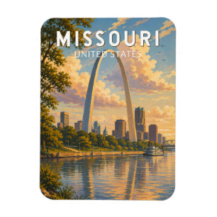 Missouri Illustration Travel Art Vintage Magnet