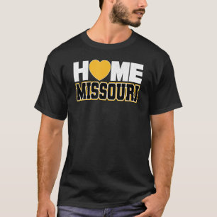 Missouri Love Cute Yellow Black Heart Love Hometow T-Shirt
