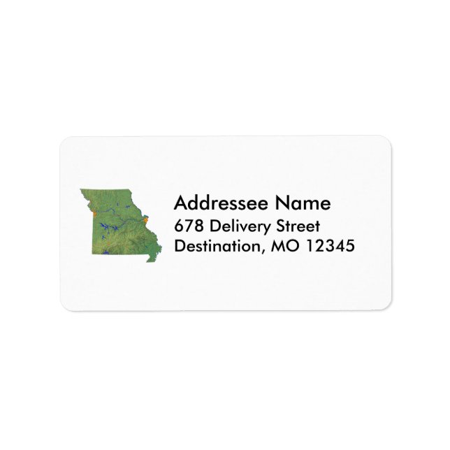 Missouri Map Address Label (Front)