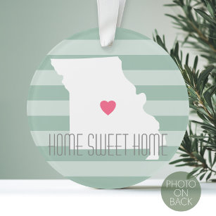 Missouri Map Home State Love with Custom Heart Ornament