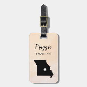 Missouri Map Luggage Tag, Wedding Party Welcome Tag