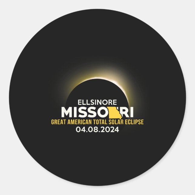 Missouri Mo Total Solar Eclipse 2024  Classic Round Sticker (Front)