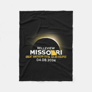 Missouri Mo Total Solar Eclipse 2024 Fleece Blanket