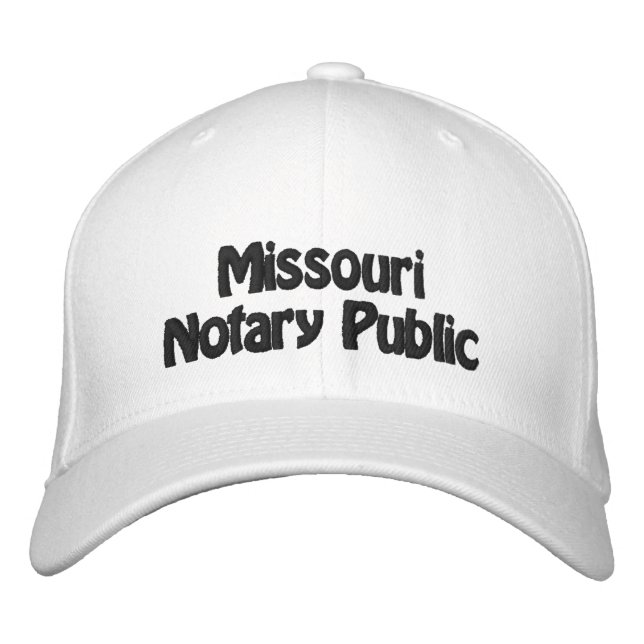 Missouri Notary Public Embroidered Baseball Cap (Front)