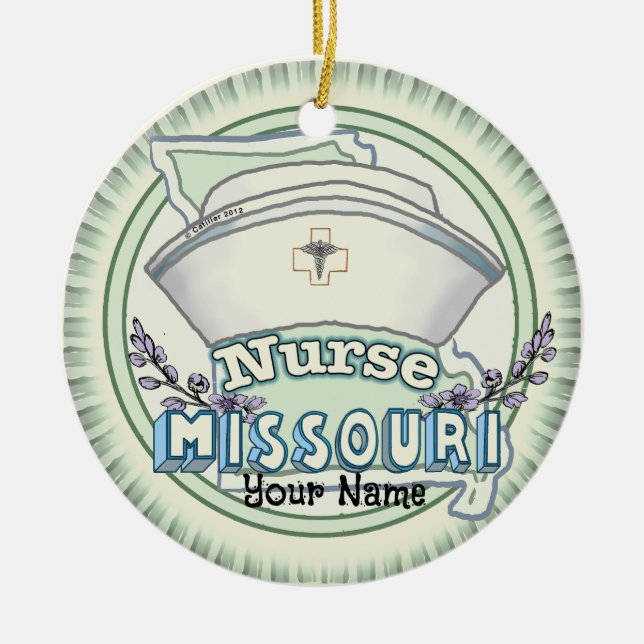 Missouri Nurse Ceramic Ornament (Front)