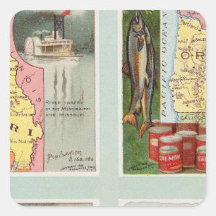 Missouri, Oregon, Iowa, North Dakota Square Sticker