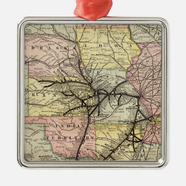 Missouri Pacific Railway Metal Tree Decoration (Front)