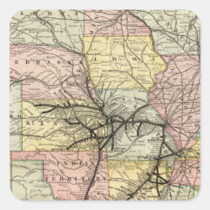 Missouri Pacific Railway Square Sticker