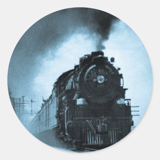 Missouri Pacific Steam Passenger Cyan Classic Round Sticker (Front)