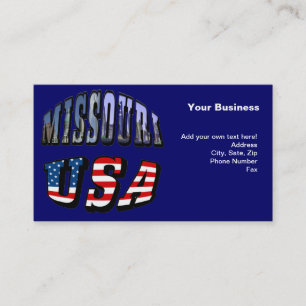 Missouri Picture and USA Text Business Card
