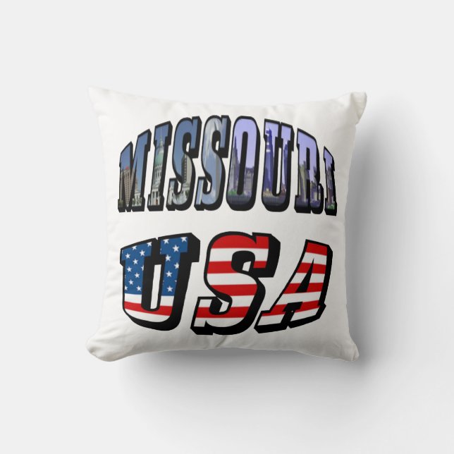 Missouri Picture and USA Text Cushion (Front)