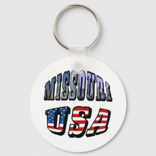 Missouri Picture and USA Text Key Ring