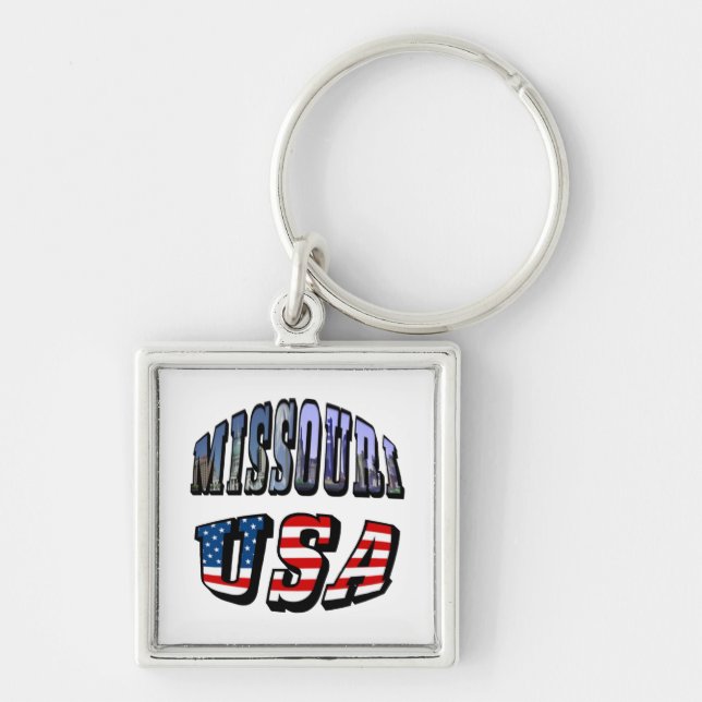 Missouri Picture and USA Text Key Ring (Front)