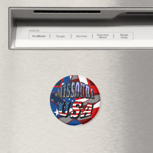 Missouri Picture and USA Text Magnet