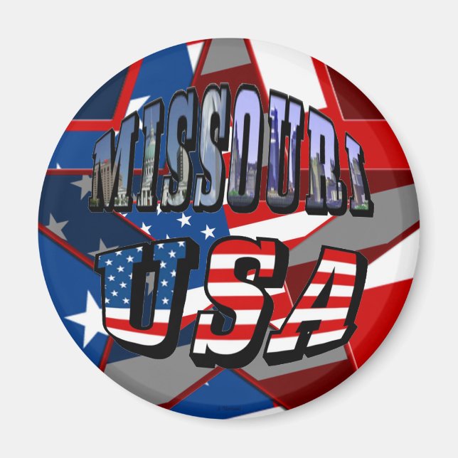 Missouri Picture and USA Text Magnet (Front)