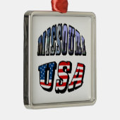 Missouri Picture and USA Text Metal Ornament (Right)