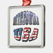 Missouri Picture and USA Text Metal Ornament (Left)
