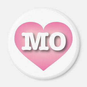Missouri Pink Fade Heart - Pink Fade Heart Magnet