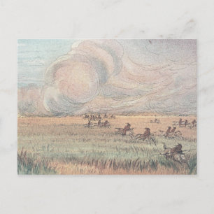 Missouri prairie fire postcard