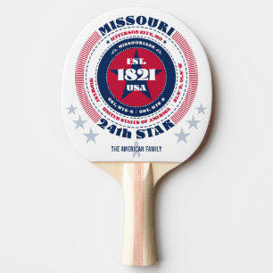 Missouri Pride Circular Typography Monogram Ping Pong Paddle