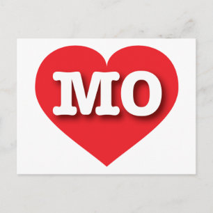 Missouri Red Heart - I love MO Postcard