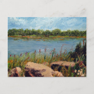 Missouri River Oil Landscape Painting Postcard