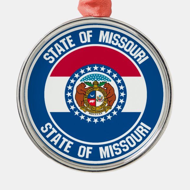 Missouri Round Emblem Metal Ornament (Front)