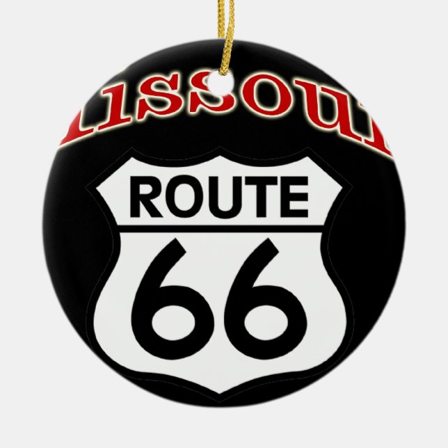 Missouri Route 66 Shield Ceramic Tree Decoration (Front)