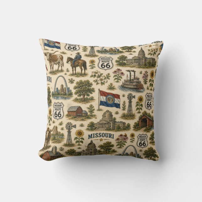Missouri Route 66 Sofa Gateway Cushion (Front)