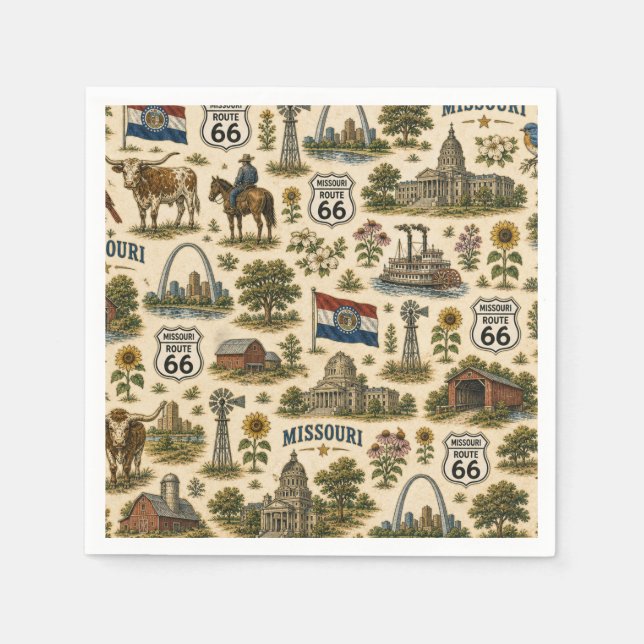 Missouri Route 66 Table Gateway Napkin (Front)