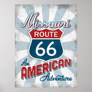 Missouri Route 66 Vintage America Poster